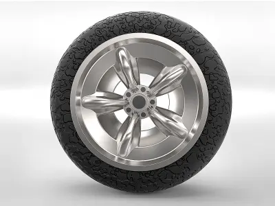 Wheel camouflaged tire Free low-poly 3D model
