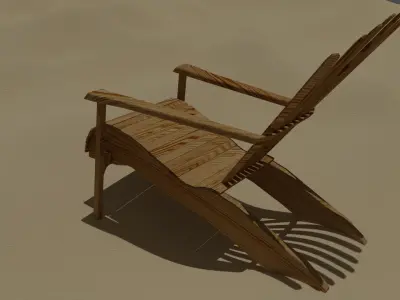 Adirondack chair Low-poly 3D model buy