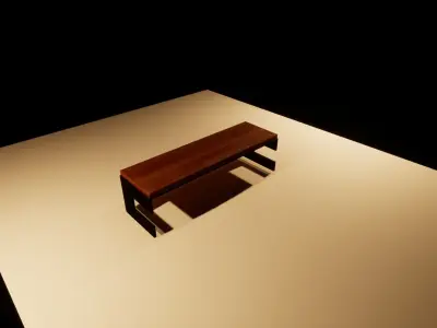 Wooden Bench 3D model 3D model