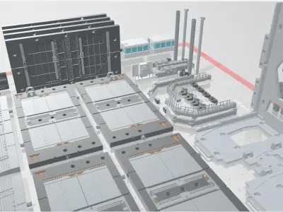  -MHB04C2 -Mecha Hangar Bay 04-2 MG Hangar Customizable Files 3D print model