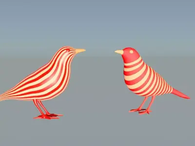 BIRD 3D model Turdus merula 3D model