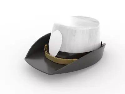 Navy Petty Officer Cap Hat Woman 3D model