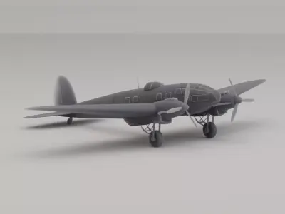 Heinkel-He-111 Medium Bomber Germany WWII 1936 3D print model