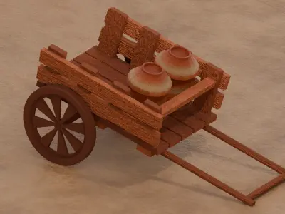 Medieval Cart Type 1 3D model