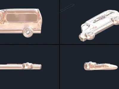 Dije camioneta DHL    DHL truck   van 3D model
