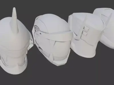 SciFi Helmet Base Mesh Pack 1 3D model