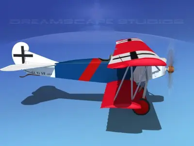 Fokker D-VII V04 Luftwaffe 3D model
