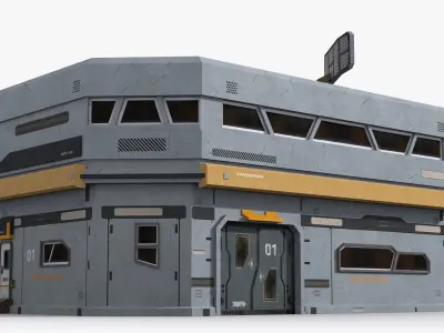 Sci-Fi Industrial x24 Low-poly 3D model