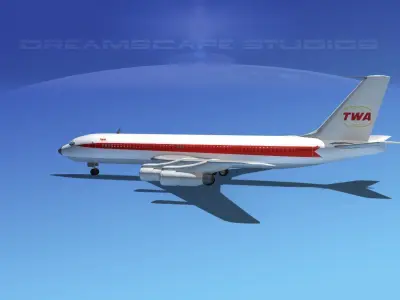 Boeing 707 TWA 3D model