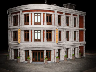 URBAN BUILDING OLD HORROR 10 Low-poly 3D model