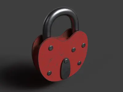 Padlock High Poly with Loop Rivets Keyhole and Cap 3D model
