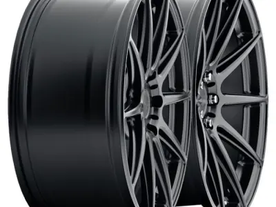 Niche Essen Wheel Offset Matte Black Low-poly 3D model