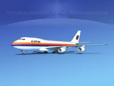  Boeing 747-100 United Airlines 2 3D model
