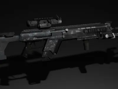 Sci-fi Sniper Rifle Game Ready - Longbow Low-poly 3D model