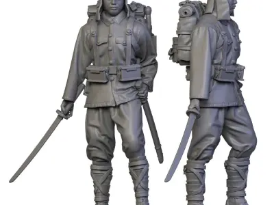 Japan soldier ww2 3D print model