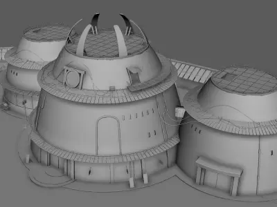 Hokage Building - Naruto by DSZarts Low-poly 3D model