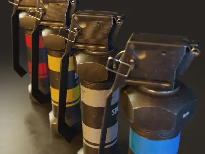 Modern Grenade Collection Low-poly 3D model