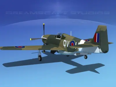 North American Mustang X RAF V01 3D model