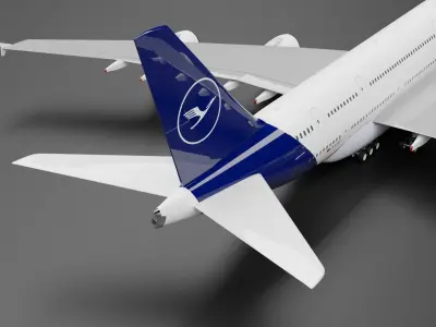 Airbus A380-800 with Lufthansa Livery 3D model 3D model