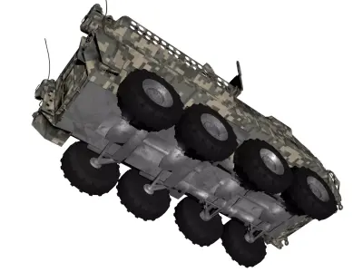 Modular Stryker MGS AFV 3D Model - 105mm Gun Mobile Gun System Low-poly 3D model
