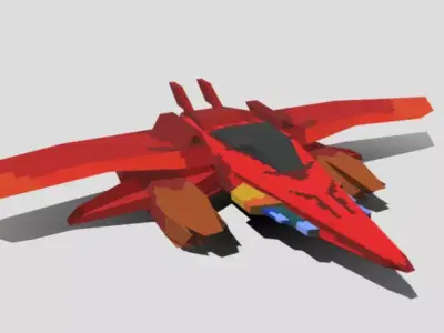 Low-Poly Scifi Fighter Jet Free low-poly 3D model