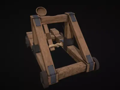 Catapult Low-poly 3D model purchase