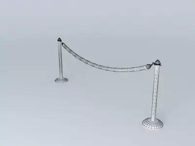 Velvet Rope with Stands Free 3D model