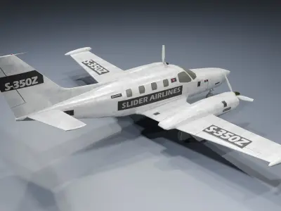 Aircraft police plane Low-poly 3D model
