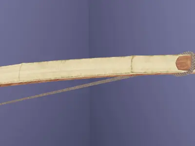 Bow with bamboo backing Low-poly 3D model