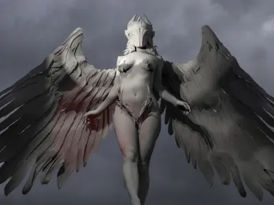 Valkyrie statue Winged  3D model