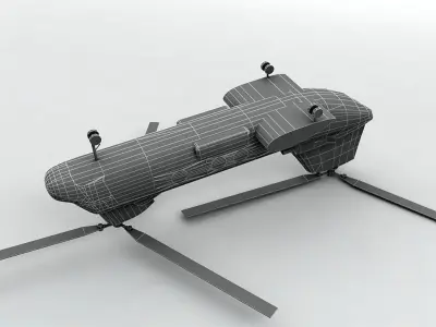  CH46 Seaknight Helicopter -1 Low-poly 3D model