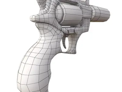 Revolver taser Low-poly 3D model