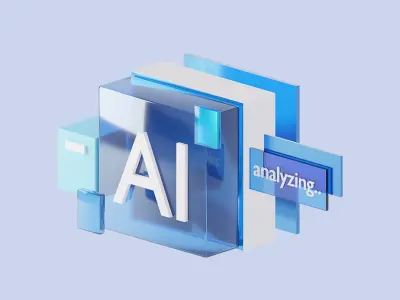 Internet and Computer 3D Icon Set Low-poly 3D model