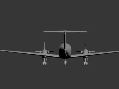 3D model of an airplane Low-poly 3D model