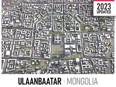 Ulaanbaatar Low-poly 3D model