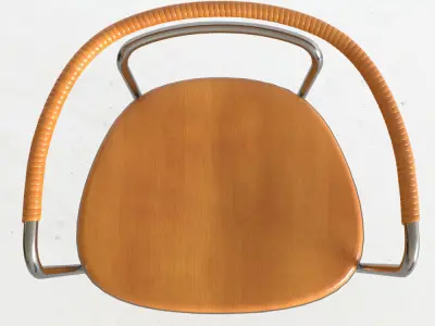 Chair made of metal and wood Free 3D model
