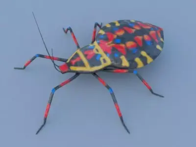 Coreid Bug Nymphs Low-poly 3D model