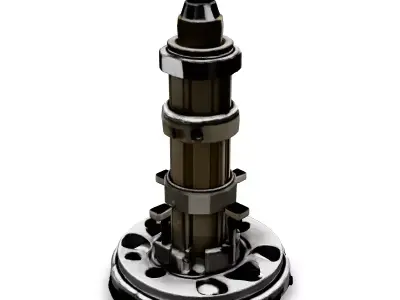 Precision Industrial Machinery Part Low-poly 3D model