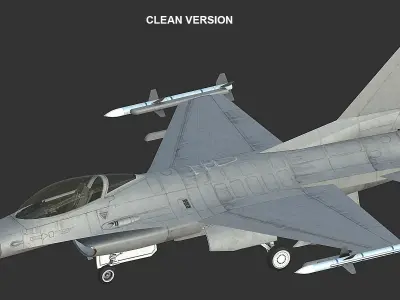 F16 Fighter Low-poly 3D model