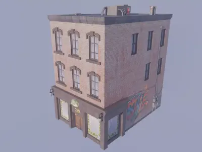 McAvoys Bar - Urban Old Style Building Asset Low-poly 3D model