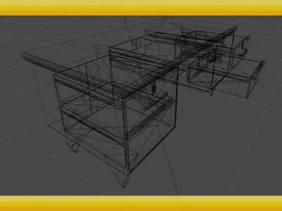 Wooden Desk Unity Free low-poly 3D model