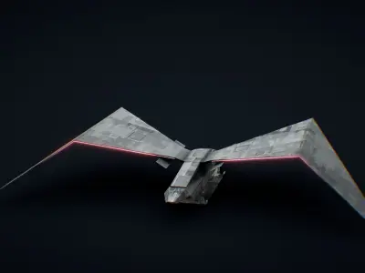 Futuristic Sci Fi AirForce Space Ship Transport Low-poly 3D model