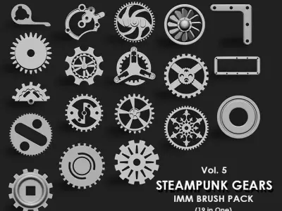 Steampunk Gears IMM Brush Pack 19 in One Vol 5 3D model