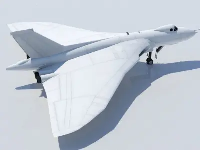 Avro 698 Vulcan Static Low Poly blank Low-poly 3D model
