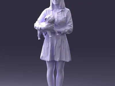 000005 Woman with dog 0921 3D model