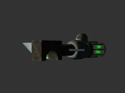Green Eye Cyclops Laser Cannon Low-poly 3D model