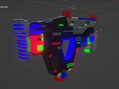 Sci-fi gun Model Low-poly 3D model