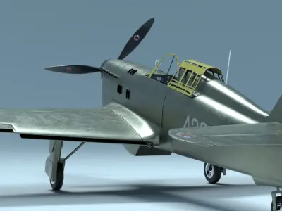 Military Aircraft WW2 Low-poly 3D model