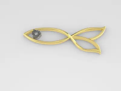Elegant Illusion setting fish pendant Free 3D print model