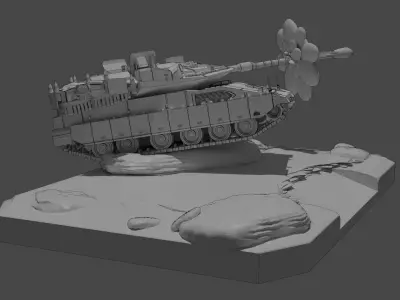 IDF Merkava mk4 Diorama 3D print model